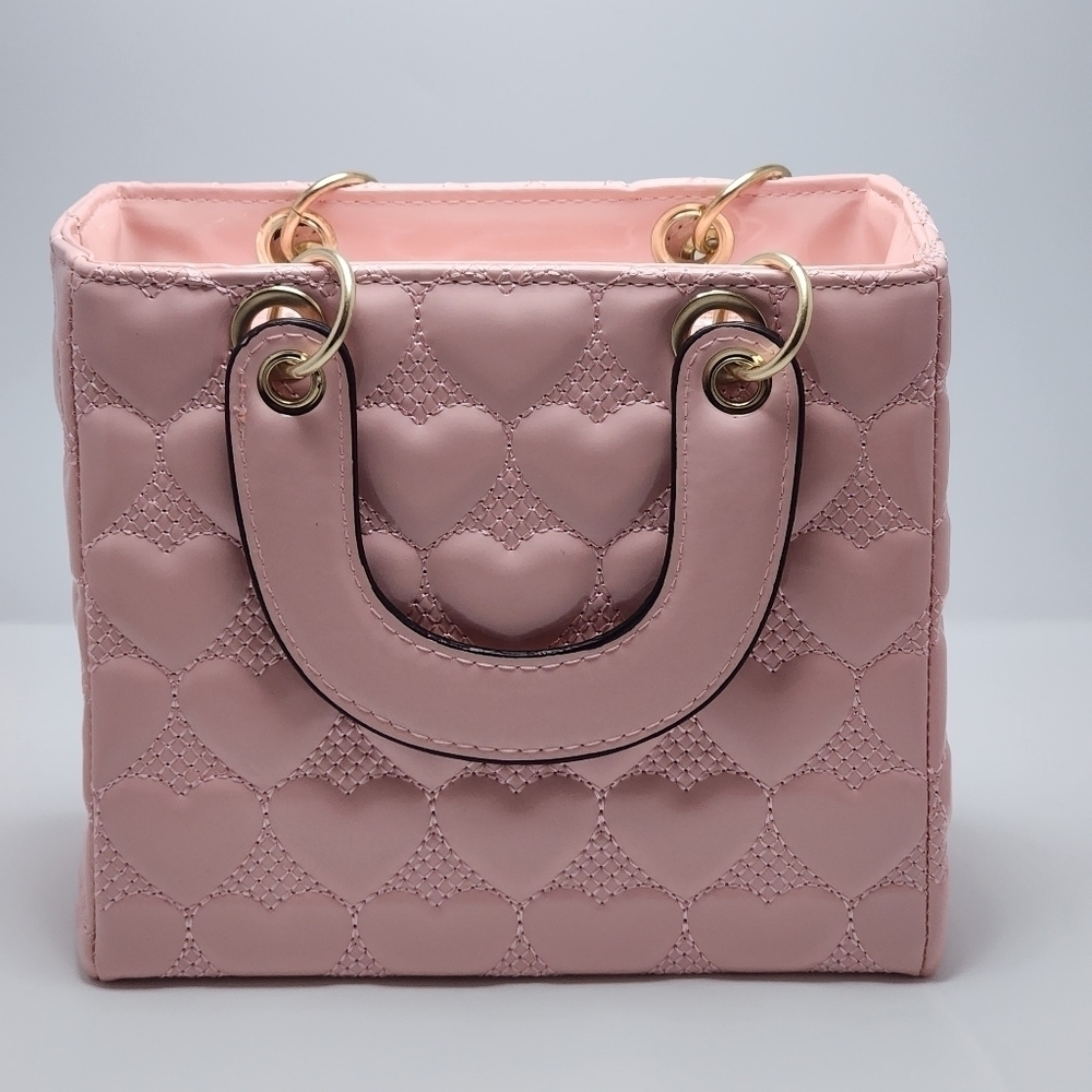 Quilted Heart Top Handle Handbag